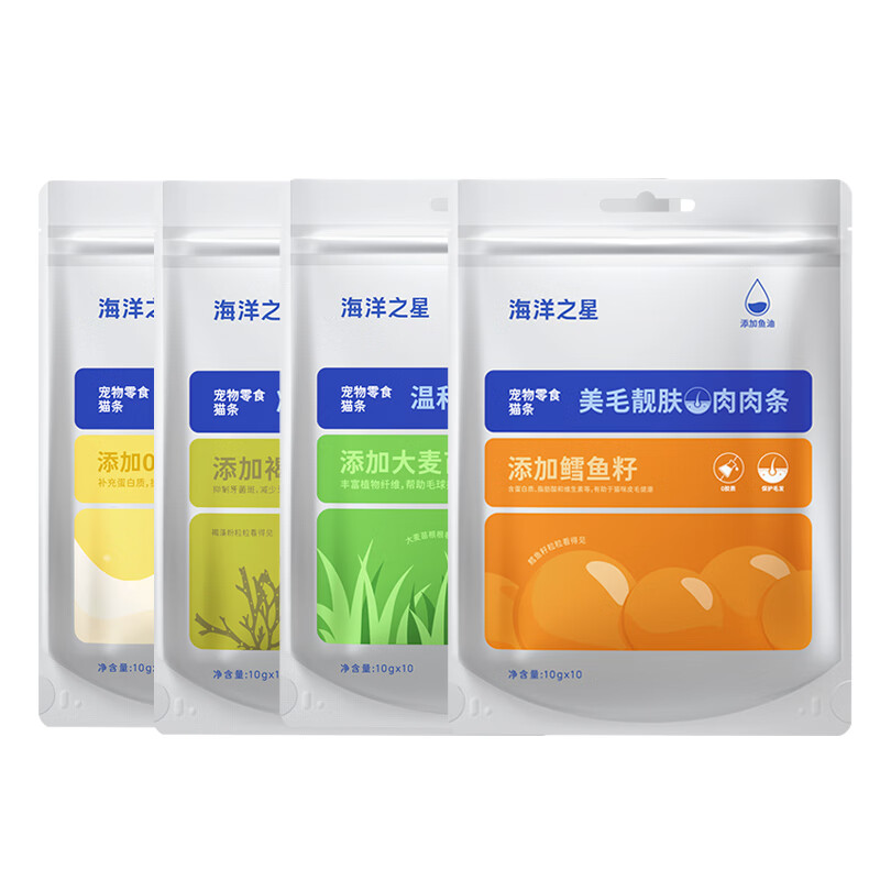 海洋之星 寵物零食魚油貓條 混合 10g*40支