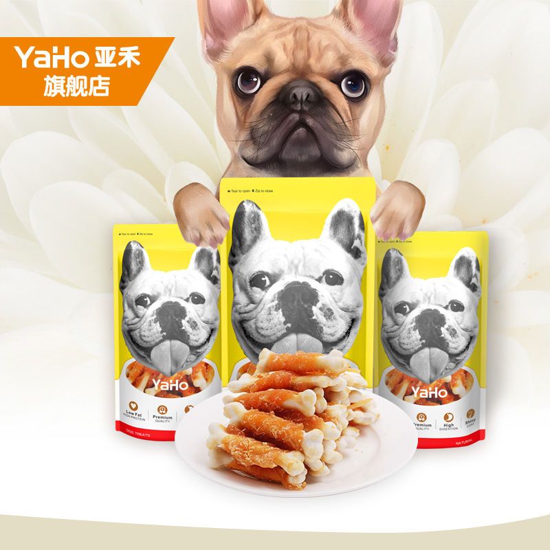 YaHo 亞禾 狗狗磨牙棒零食耐咬幼犬金毛泰迪狗咬膠潔齒雞肉牛奶骨
