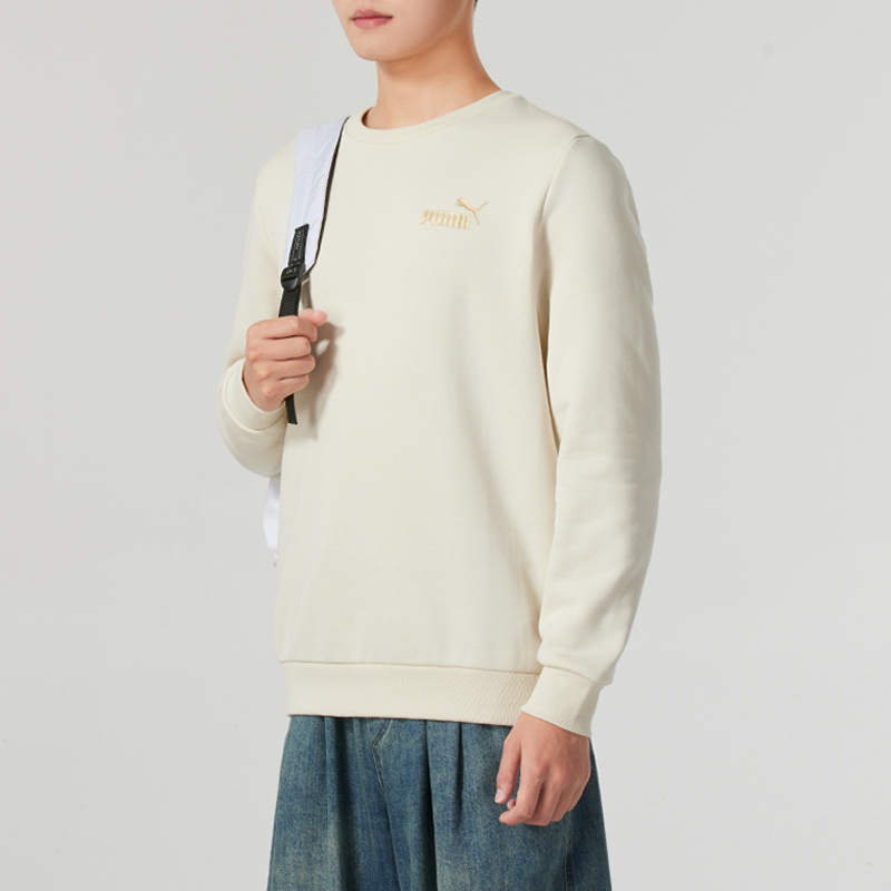 88VIP會(huì)員：PUMA 彪馬 男子圓領(lǐng)小logo衛(wèi)衣抓絨保暖運(yùn)動(dòng)上衣戶外休閑套頭衫