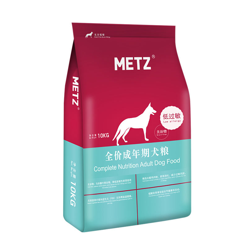 京東PLUS：METZ 玫斯 無谷物護敏全犬成犬狗糧 10kg