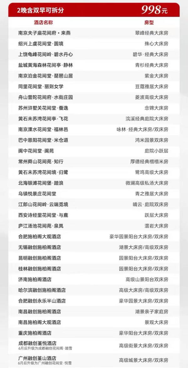 僅399/晚，端午不加價(jià)！花間堂施柏閣宋品全國(guó)多店2晚含雙早可拆分