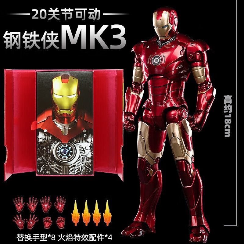 概率券、PLUS會員：ZT 中動玩具 漫威 鋼鐵俠MK3 十周年紀念版 手辦【十周年禮盒+配件】多款可選