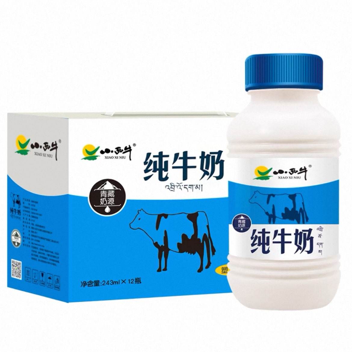 88vip：小西牛青藏奶源純牛奶243ml*12瓶
