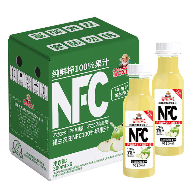 福蘭農莊 100%純鮮榨果汁300ml*6瓶飲料早餐下午茶