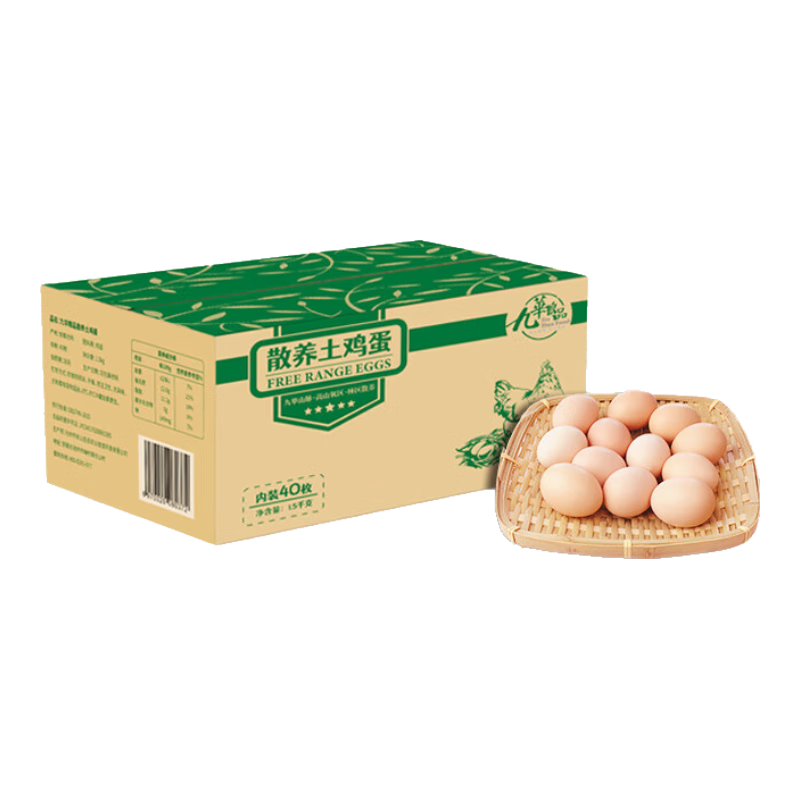 九華糧品 散養土雞蛋40枚/1.5kg