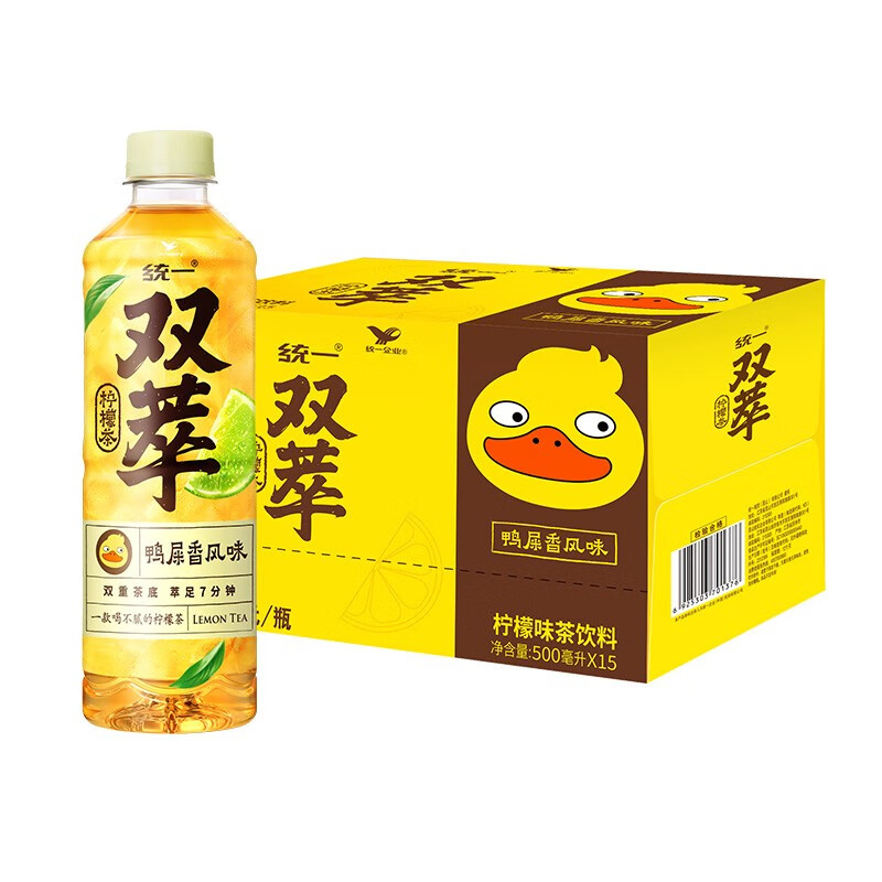 統一 雙萃檸檬茶鴨屎香風味500ml*15瓶