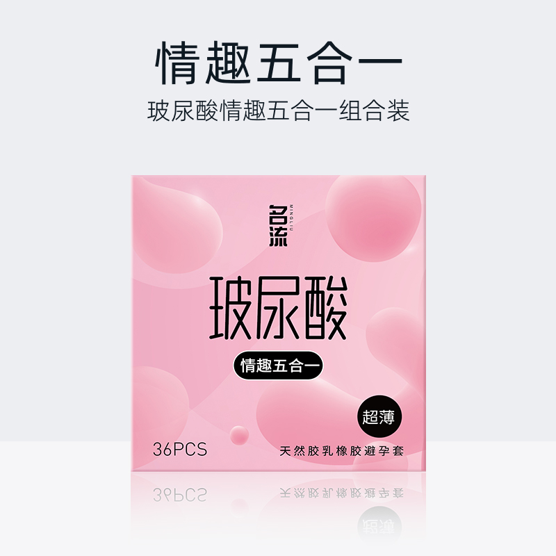 88VIP會員：名流 玻尿酸 情趣五合一 超薄安全套 36只