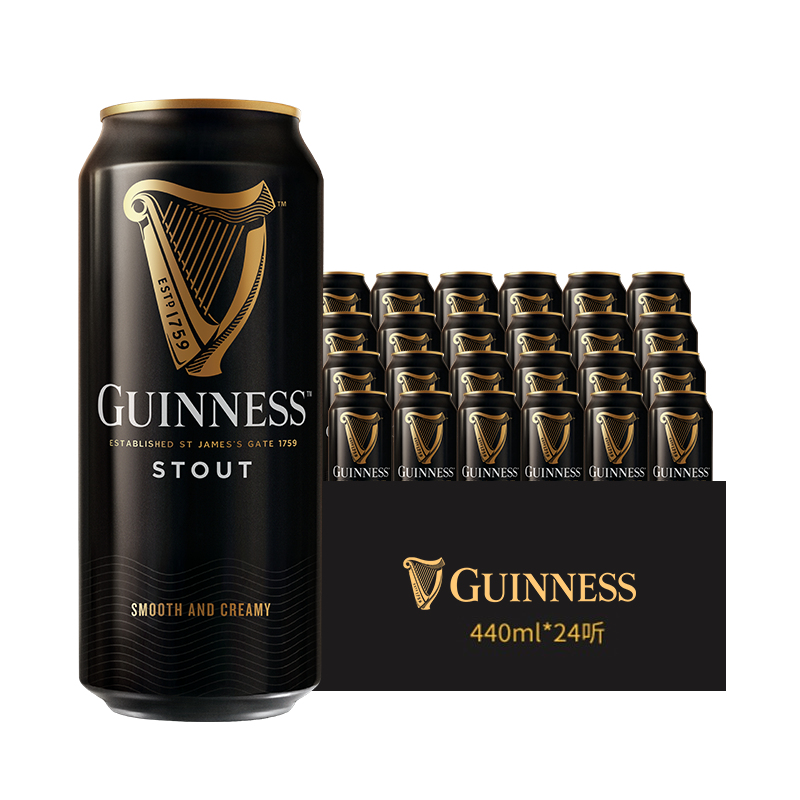 GUINNESS 健力士 司陶特黑啤酒440ml＊24聽
