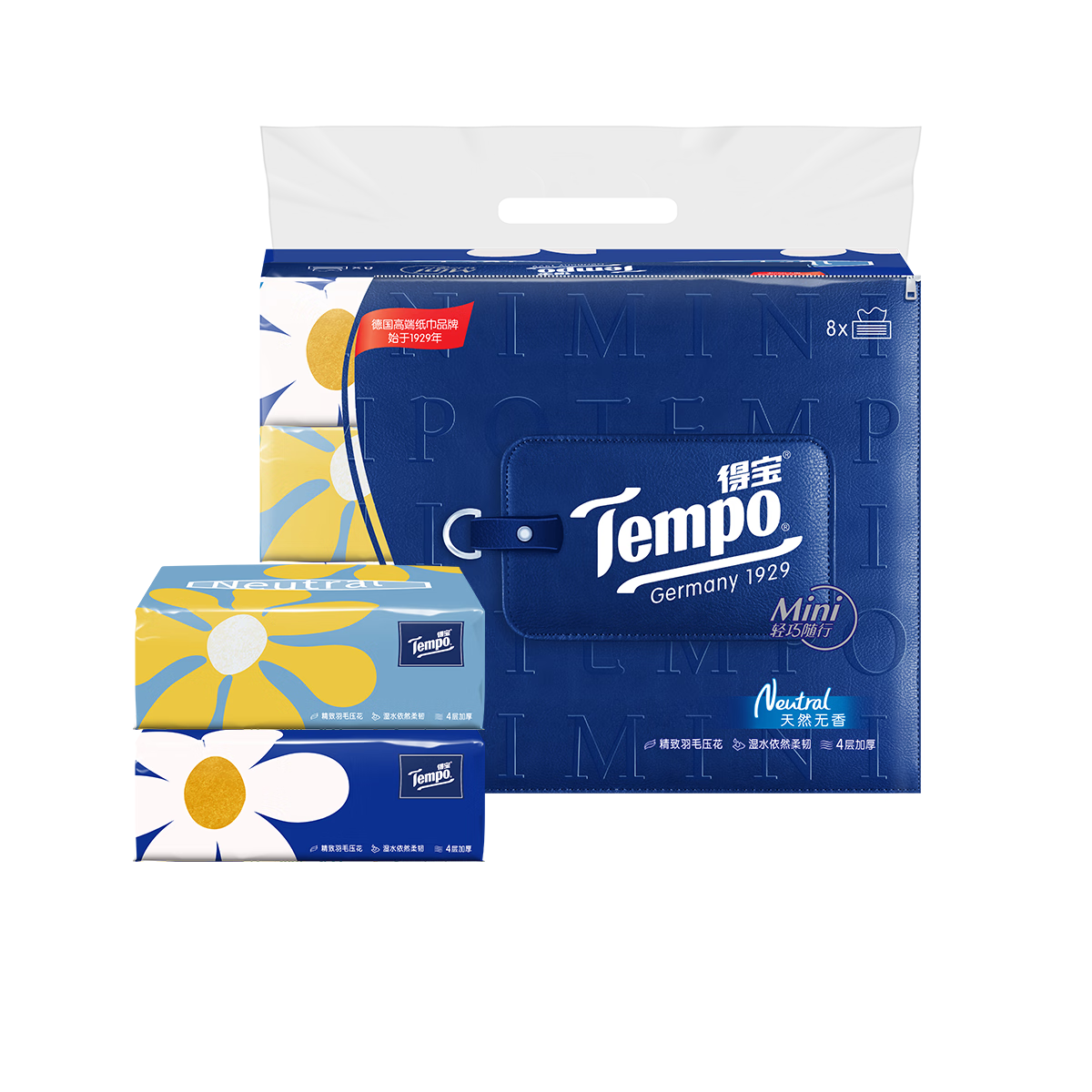 Tempo/得寶 Mini系列80抽 抽紙 4層S碼 8包
