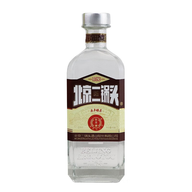 永豐牌 YONGFENG 北京二鍋頭 清香型白酒 純糧釀造 50度 500mL 6瓶 醇柔