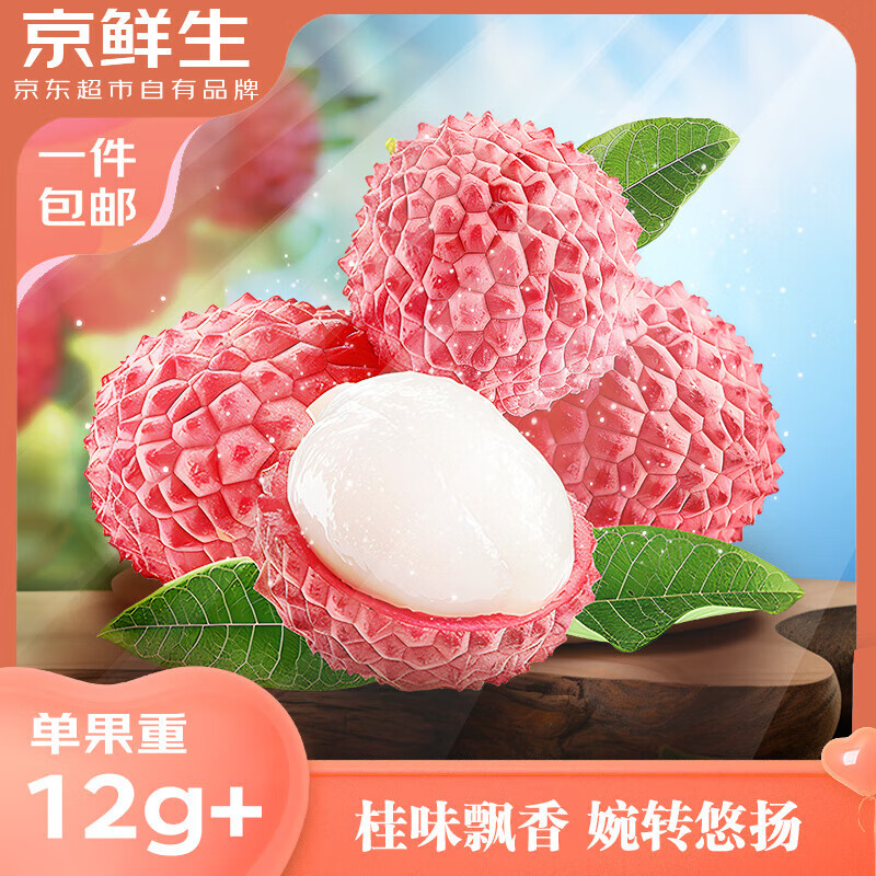 京鮮生 廣東桂味荔枝 凈重5斤單果12g+新鮮水果 源頭直發(fā)