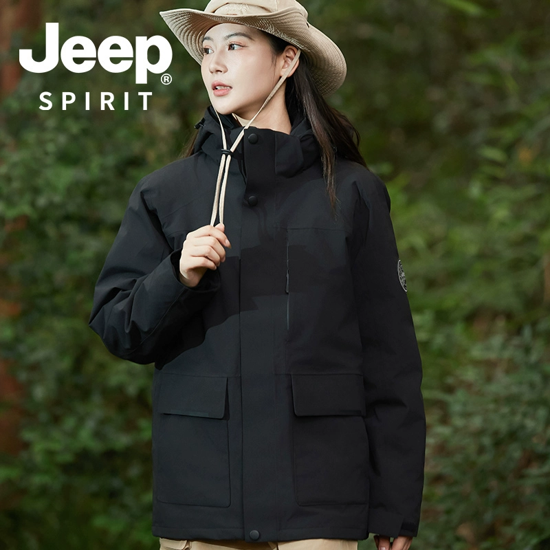 JEEP秋冬戶外運(yùn)動(dòng)沖鋒衣女防風(fēng)防水登山服