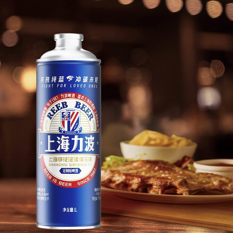 力波啤酒 REEB 申花聯(lián)名定制款精釀白啤1L*6罐整箱
