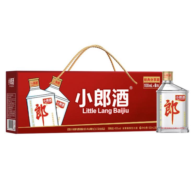 郎酒 經典小郎酒 45%vol 兼香型白酒 100ml*6瓶