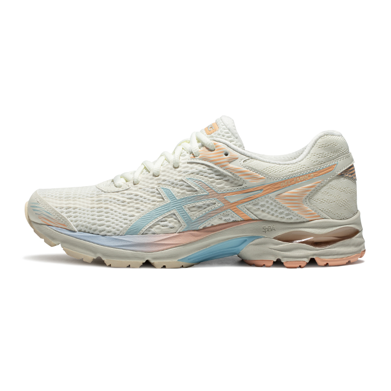 ASICS 亞瑟士 跑步鞋男鞋緩震回彈運(yùn)動鞋舒適透氣網(wǎng)面跑鞋 GEL-FLUX 4 米色/粉色 41.5