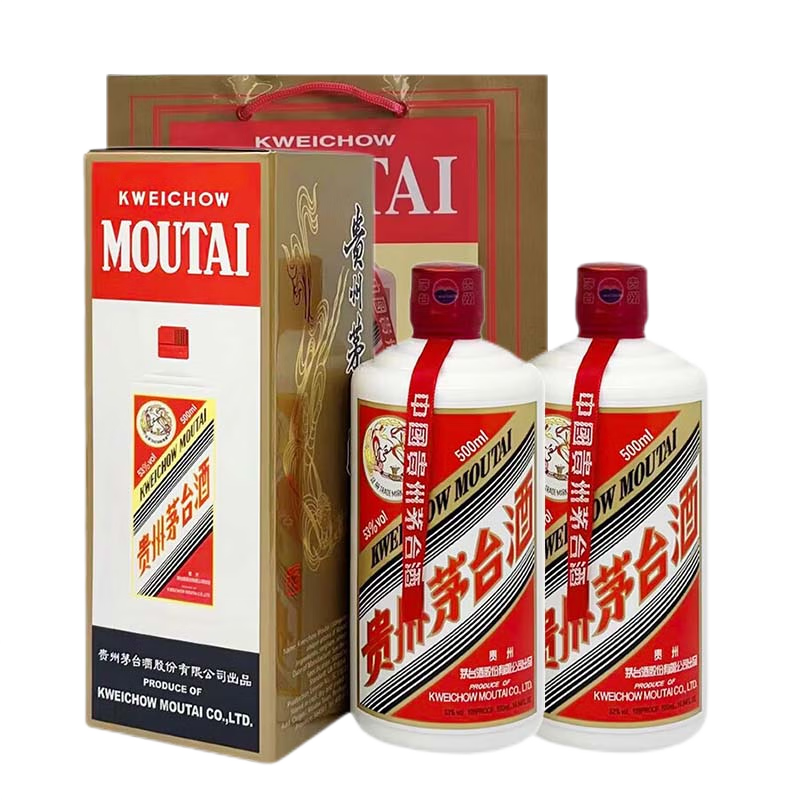 PLUS會員: 茅臺（MOUTAI）飛天 53度 醬香型白酒 500ml*2 海外版