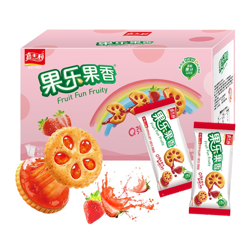 嘉士利 果樂果香 夾心餅干 草莓味1000g
