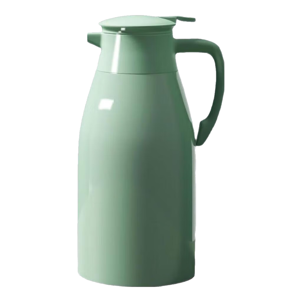 簡(jiǎn)約保溫水壺 大容量玻璃內(nèi)膽保溫 淺綠色 1.9L