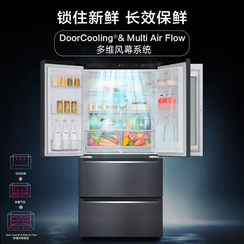 以舊換新補(bǔ)貼：LG 樂金 F532MMC78B 法式多門冰箱 541升