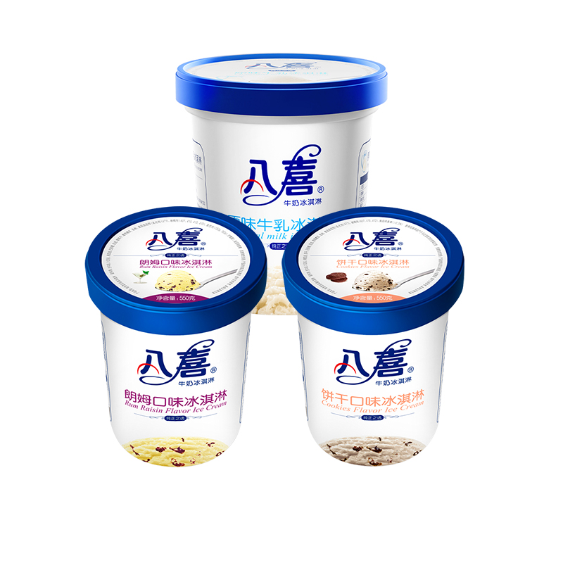 八喜 冰淇淋550g×4，4大桶香草草莓任選