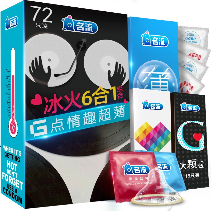 冰火顆粒6合1安全套 72只