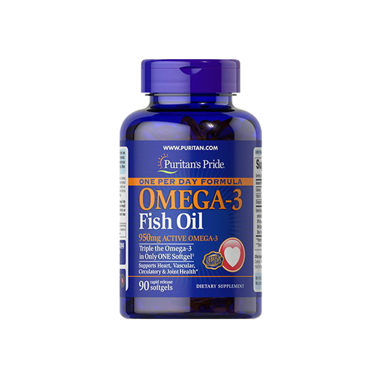 美國三倍濃縮Omega-3深海魚油軟膠囊90粒中老年養心護腦