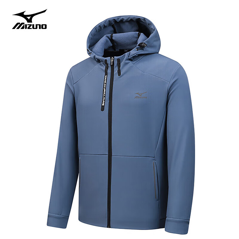 Mizuno 美津濃 plus95折！戶外夾克男春秋純色百搭防風軟殼衣