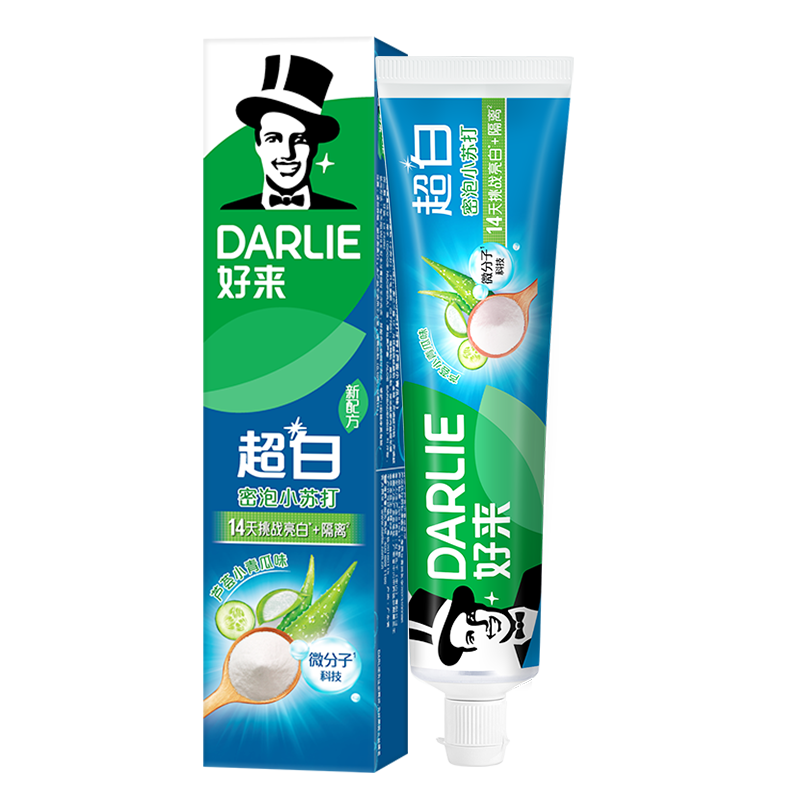好來（DARLIE）(原黑人)小蘇打超白牙膏40g × 5件