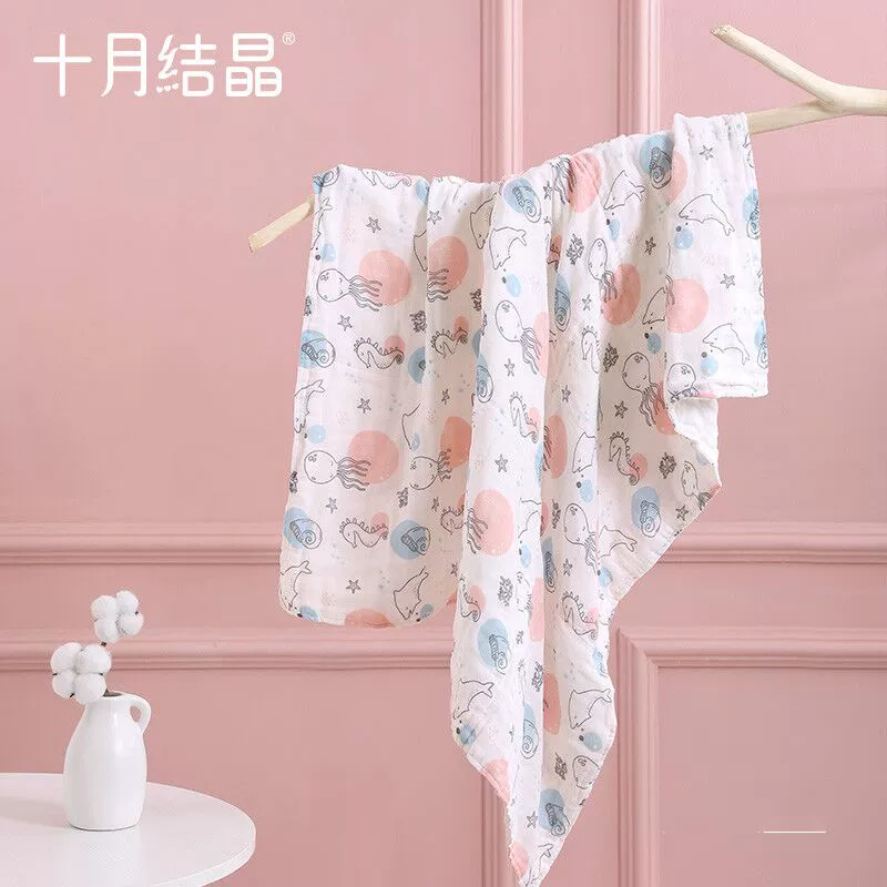 十月結晶嬰兒浴巾純棉紗布