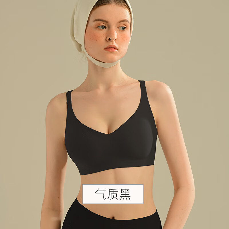 PLUS會員：素肌良品 內衣女文胸果凍條 氣質黑 081反重力包容款