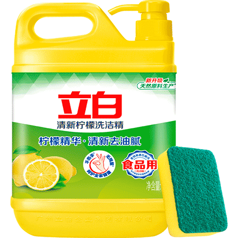 立白洗潔精 1kg大桶檸檬去油食品用廚房餐廳商用餐飲洗滌劑靈洗碗液學生女士去油不傷手加量大桶家庭裝