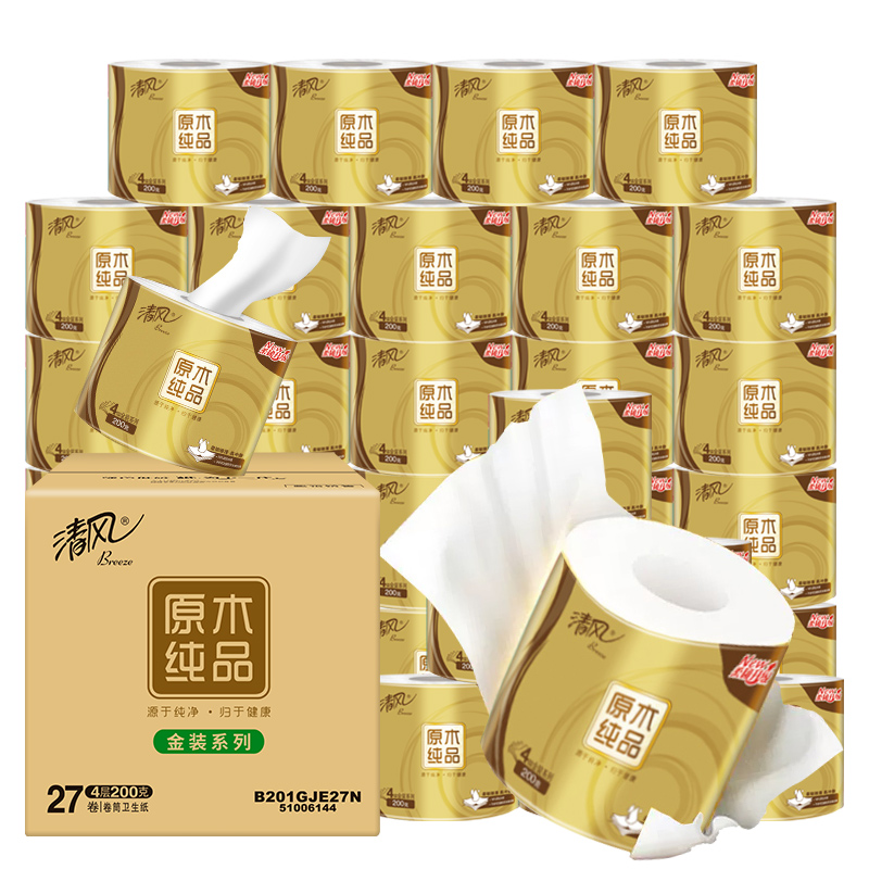 清風 卷筒紙金裝 4層200克27卷