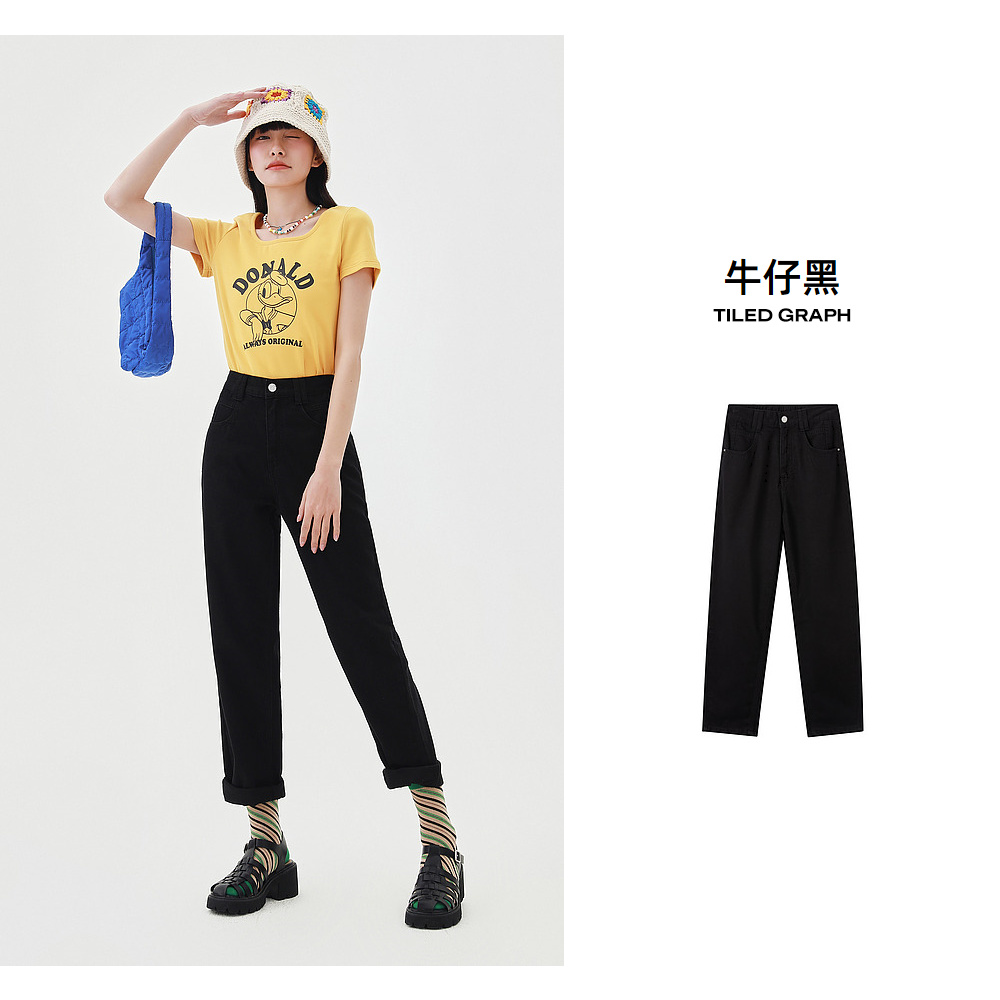 美特斯邦威 牛仔褲 工裝褲 寬松高腰闊腿顯瘦寬松 超多款