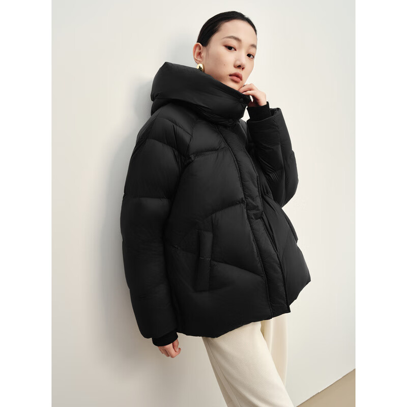 PLUS會(huì)員：PEACEBIRD 太平鳥 張婧儀同款 零壓連帽短款羽絨服女