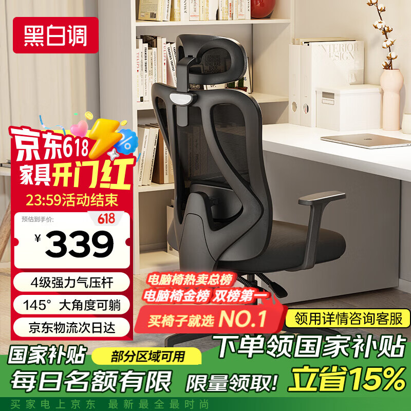 黑白調 P1 人體工學電腦椅 標準版