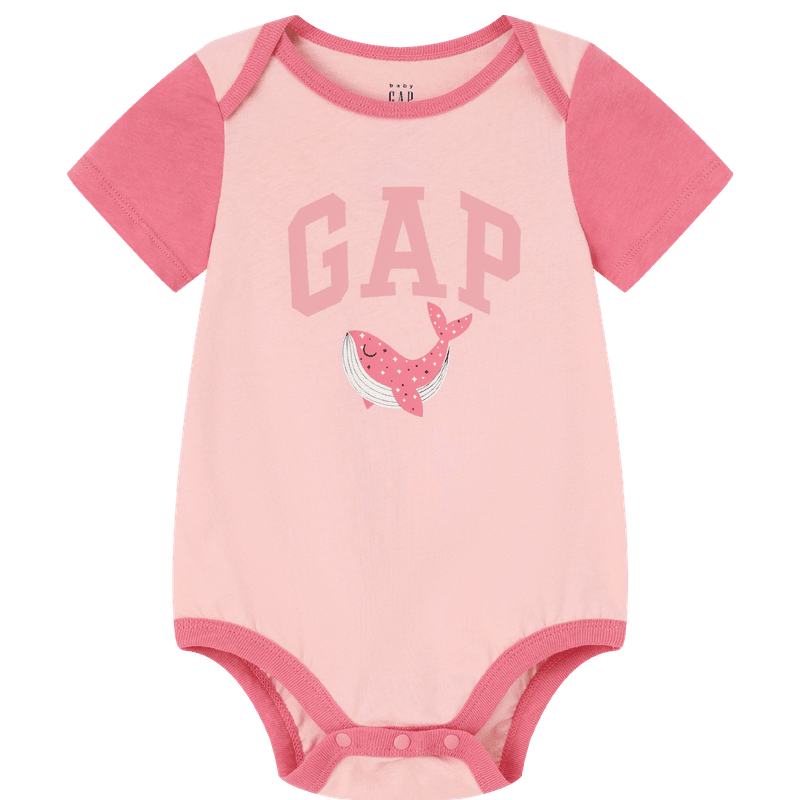 Gap嬰兒春秋logo純棉連體衣兒童裝包屁衣爬服505609