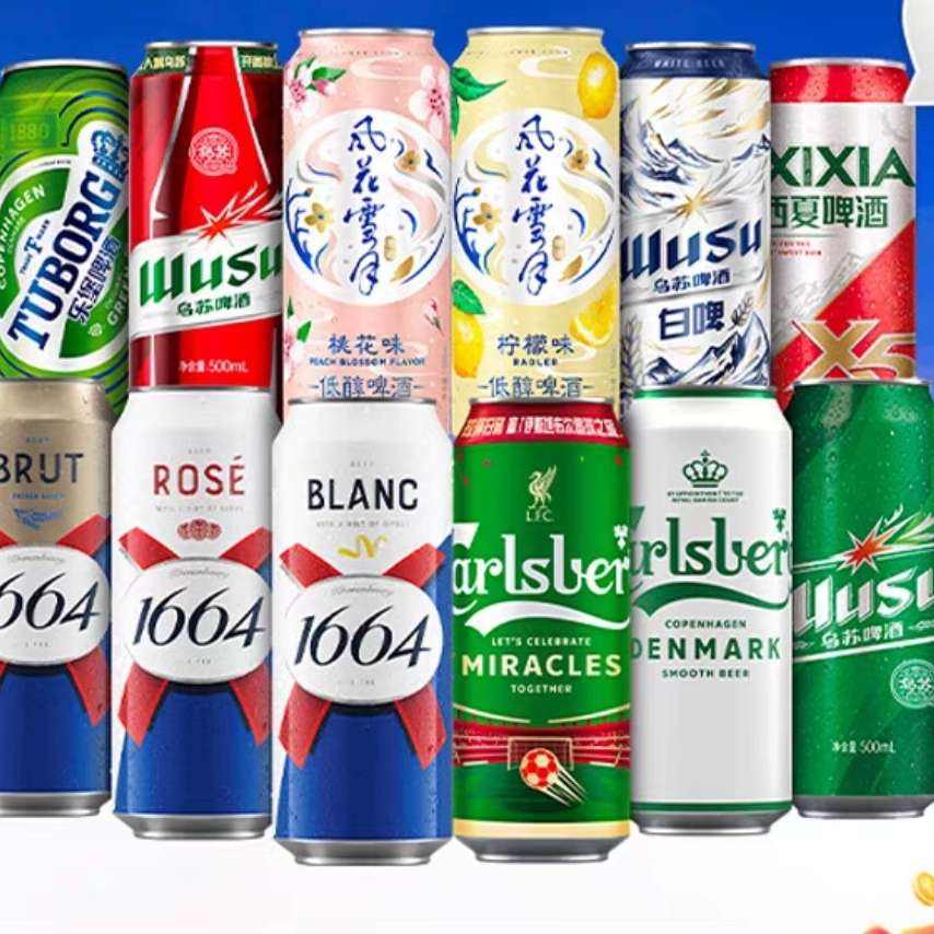 88VIP: 嘉士伯集團(tuán)啤酒全家福1664嘗鮮500ML*12罐多口味組合試飲