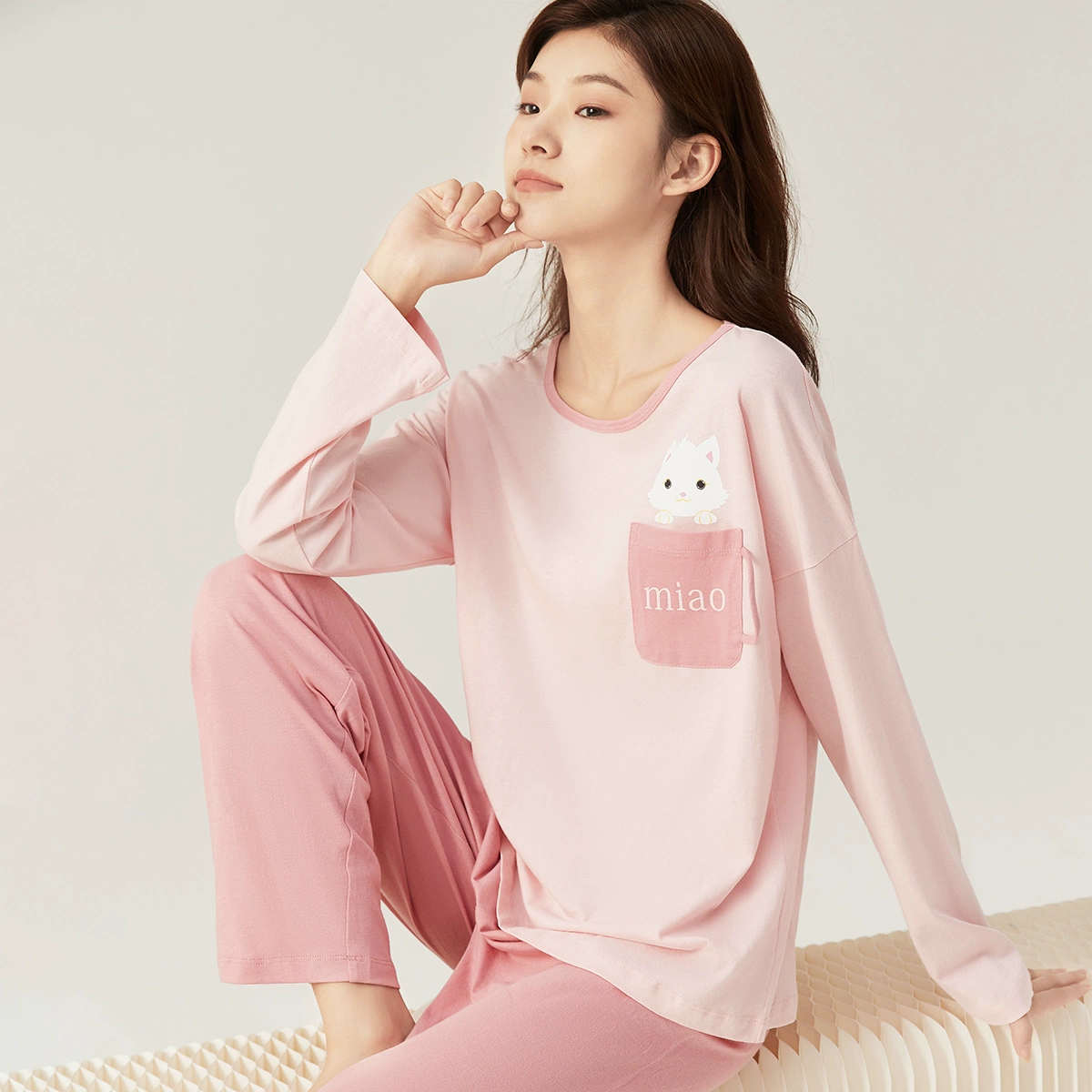 商場同款 頂瓜瓜春夏季純棉女睡衣套裝