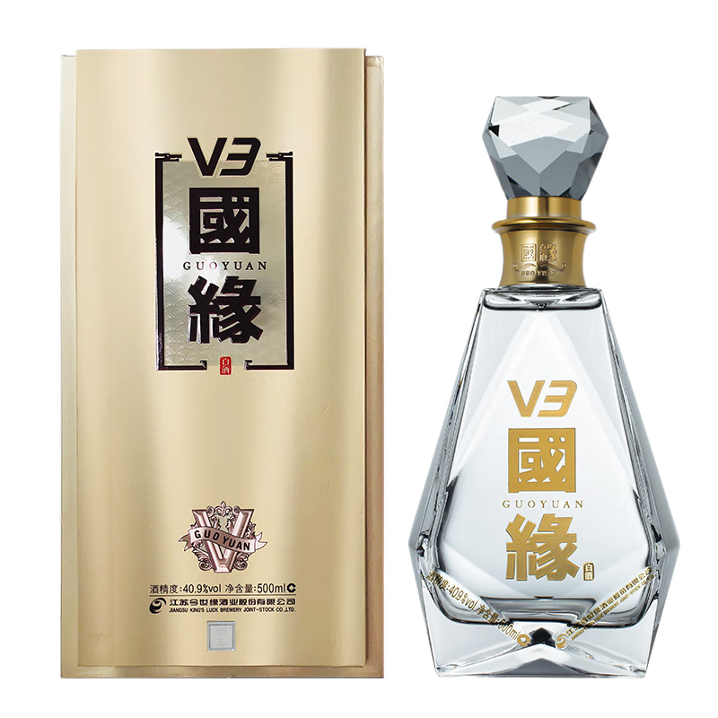 plus會員：今世緣 國緣V3 濃香型白酒 40.9度 500ml*1瓶