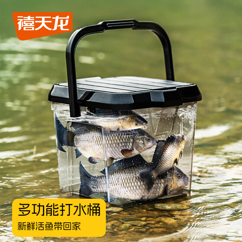 禧天龍 釣魚桶 18升 戶外野餐釣魚水桶凳