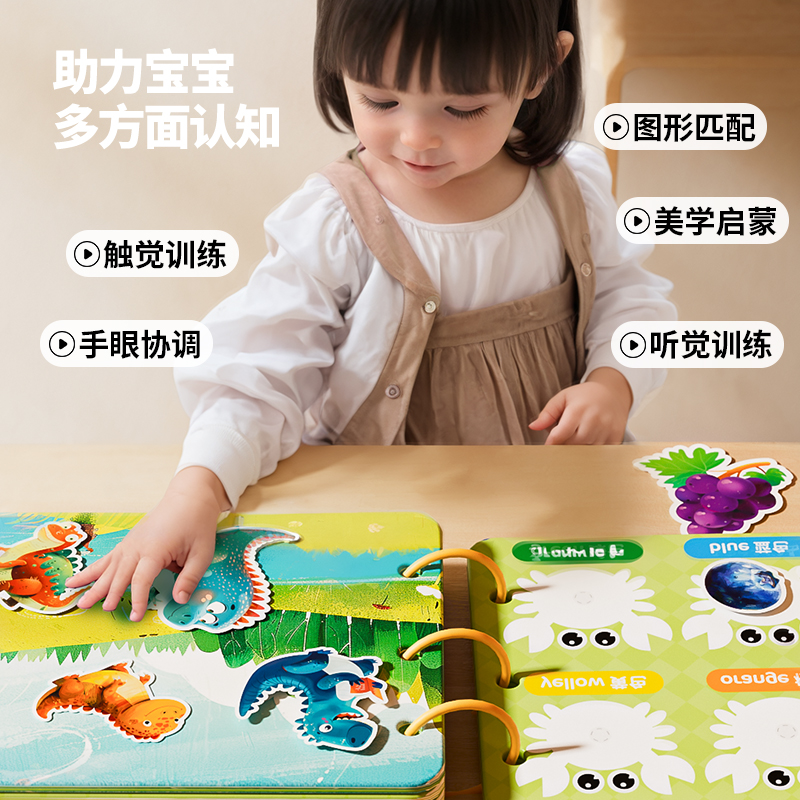 兒童安靜粘貼書寶寶益智玩具安靜書撕撕書