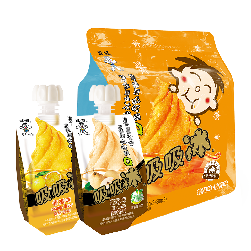Want Want 旺旺 吸吸冰 雪梨+香橙 80g*4袋