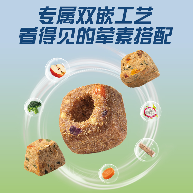 瘋狂小狗 彩虹魔方狗糧牛肉青口貝中大型金毛拉布拉多犬糧100g