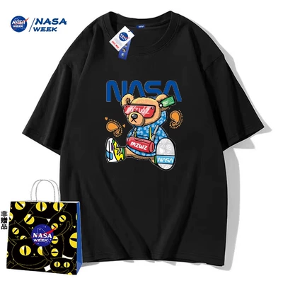 NASA GAME官網聯(lián)名款新品2024純棉短袖t恤男女潮牌情侶裝T恤xn