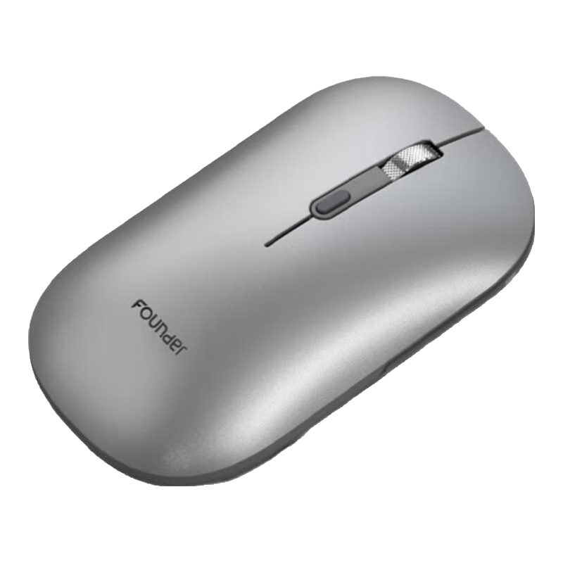 方正 FOUNDER無(wú)線雙模鼠標(biāo)N530 臺(tái)式機(jī)筆記本電腦光學(xué)輕音鼠標(biāo) 超薄3檔DPI 人體工學(xué)3D鋁合金滾輪 type-c口充電 亮銀色 2.4G+藍(lán)牙