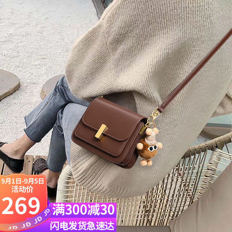 YUYULA 牛皮包包女包斜挎單肩包輕奢品牌洋氣生日禮物高級感送女友老婆