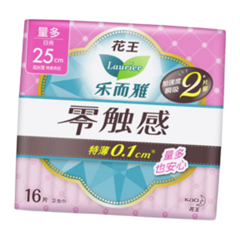 京東PLUS：Laurier 樂而雅 零觸感特薄特長日用護翼型衛生巾 25cm*16片