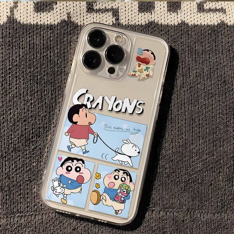 固返 適用蘋果15promax手機殼iphone14蠟筆小新13卡通可愛小白狗12創(chuàng)意男女款11防摔全包