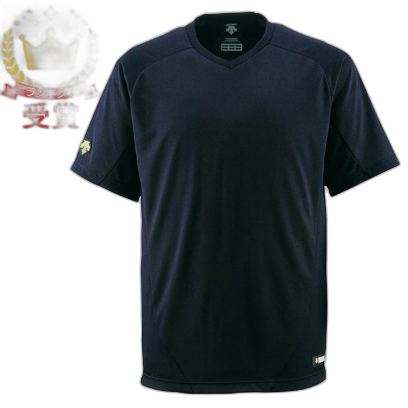 DESCENTE 迪桑特 V 領 T 恤黑色男女通用 DB202-BLK