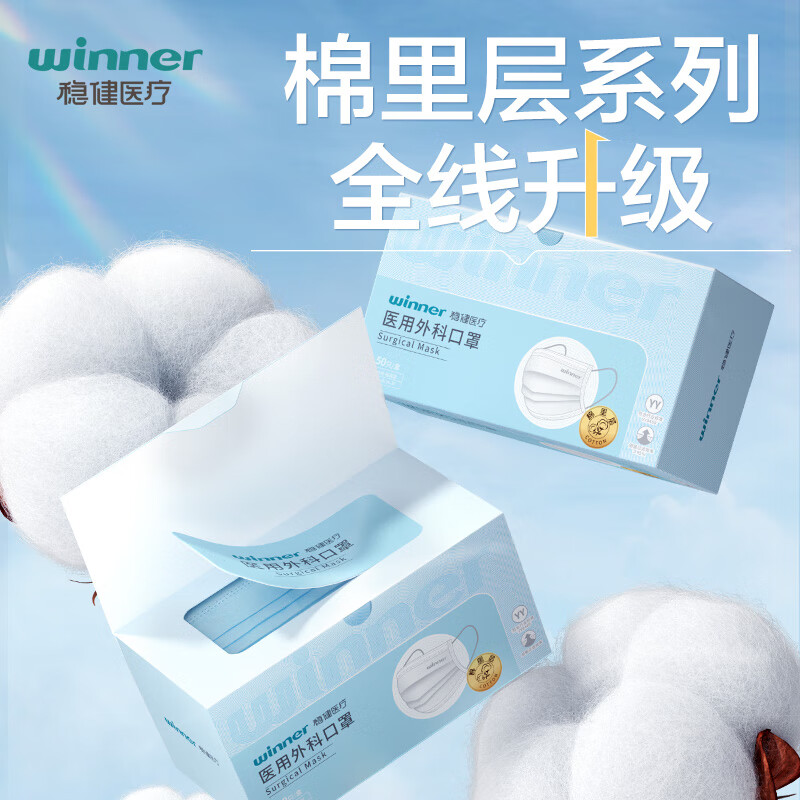 穩(wěn)健醫(yī)療 醫(yī)用外科口罩 50只/盒